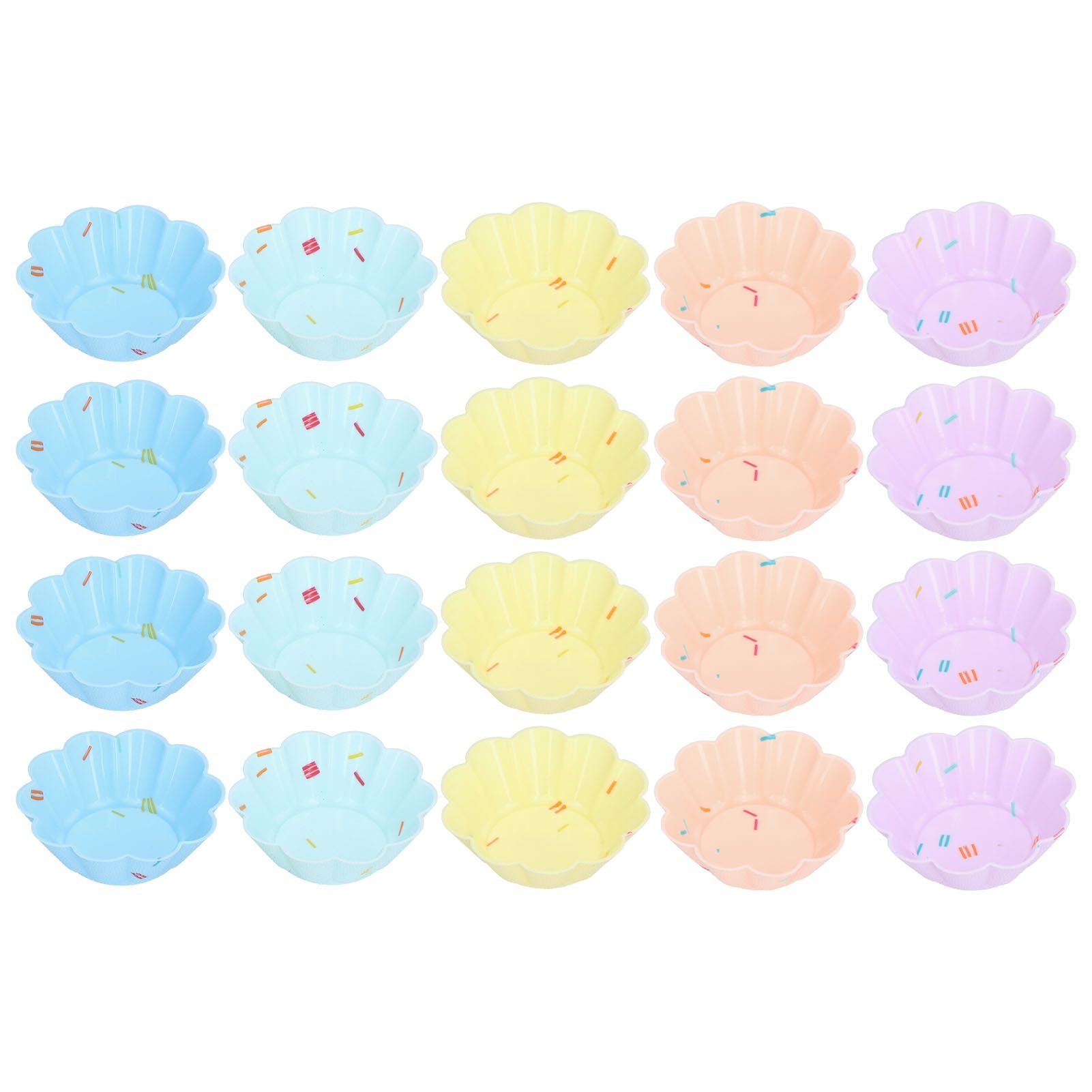 20Pcs Small Cake Cup Baking Mold Reusable Easy Clean Silicone Mini Cupcake Holders10 Petal Flower Set V1294-YM0523-3118210304411