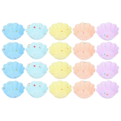 20Pcs Small Cake Cup Baking Mold Reusable Easy Clean Silicone Mini Cupcake Holders10 Petal Flower Set V1294-YM0523-3118210304411