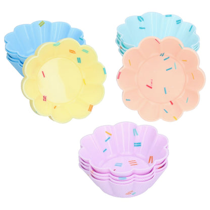 20Pcs Small Cake Cup Baking Mold Reusable Easy Clean Silicone Mini Cupcake Holders10 Petal Flower Set V1294-YM0523-3118210304411