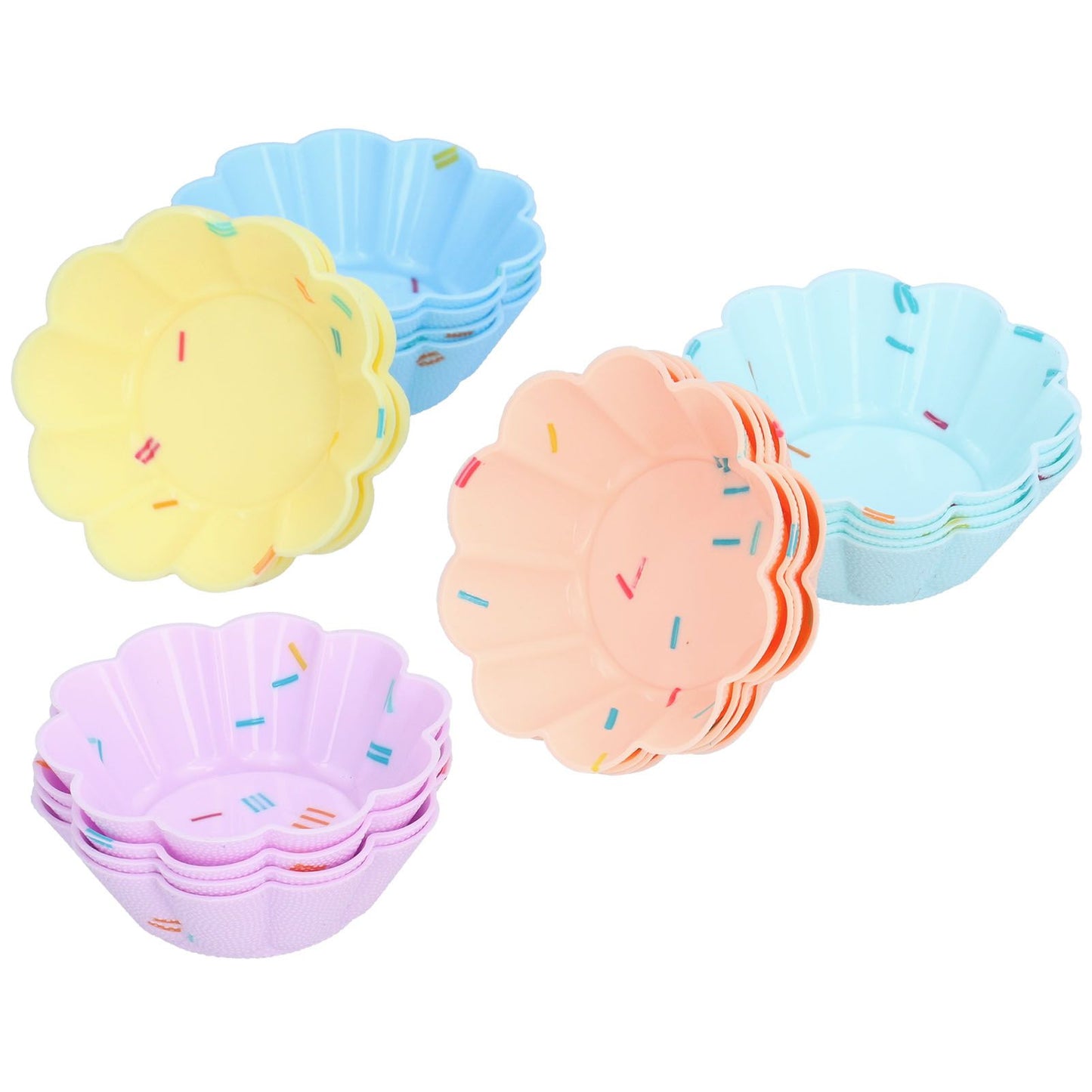 20Pcs Small Cake Cup Baking Mold Reusable Easy Clean Silicone Mini Cupcake Holders10 Petal Flower Set V1294-YM0523-3118210304411