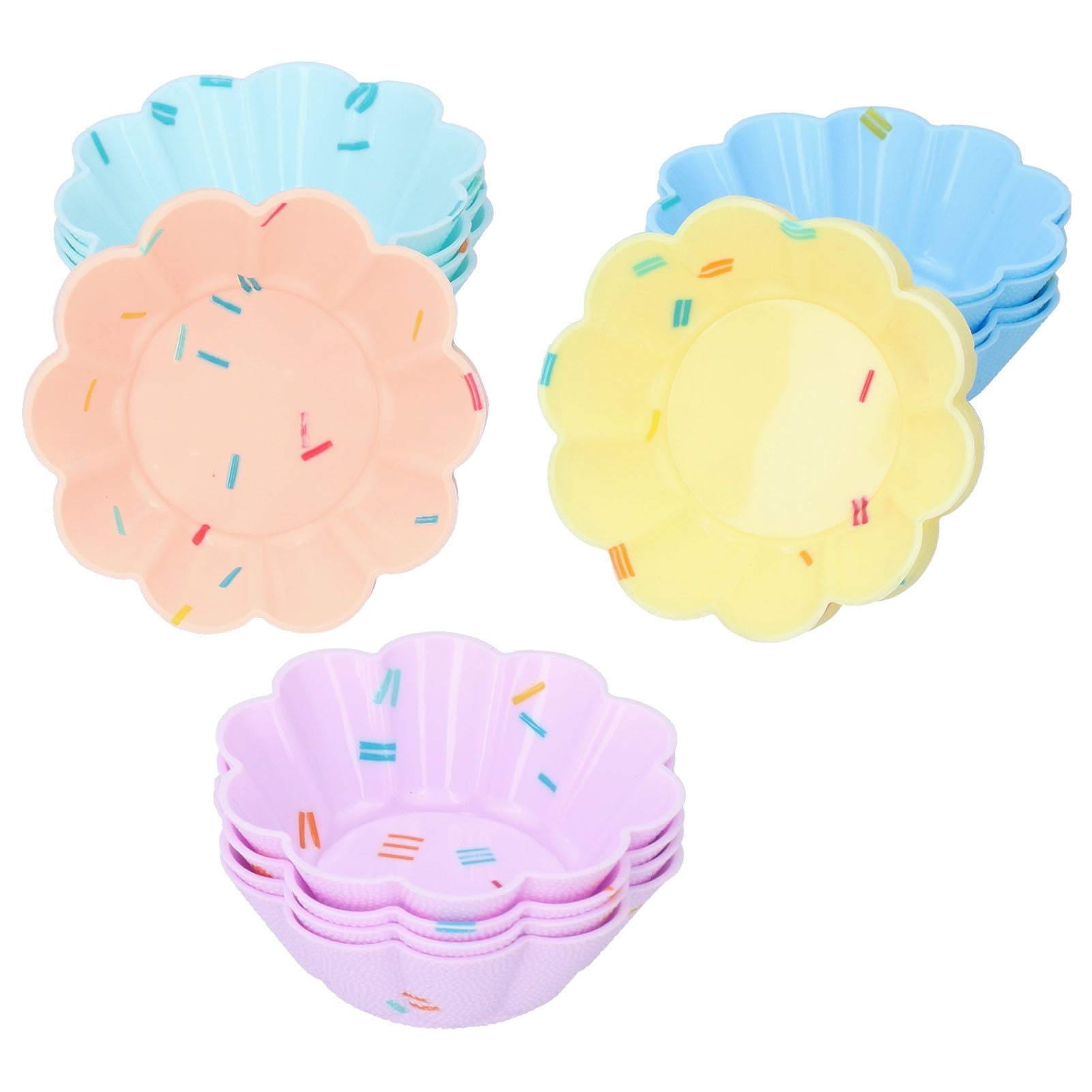 20Pcs Small Cake Cup Baking Mold Reusable Easy Clean Silicone Mini Cupcake Holders10 Petal Flower Set V1294-YM0523-3118210304411