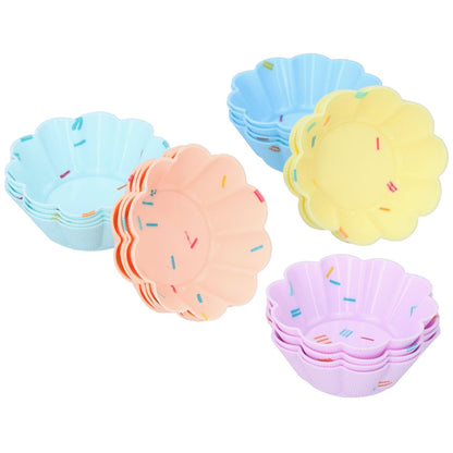 20Pcs Small Cake Cup Baking Mold Reusable Easy Clean Silicone Mini Cupcake Holders10 Petal Flower Set V1294-YM0523-3118210304411
