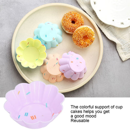 20Pcs Small Cake Cup Baking Mold Reusable Easy Clean Silicone Mini Cupcake Holders10 Petal Flower Set V1294-YM0523-3118210304411