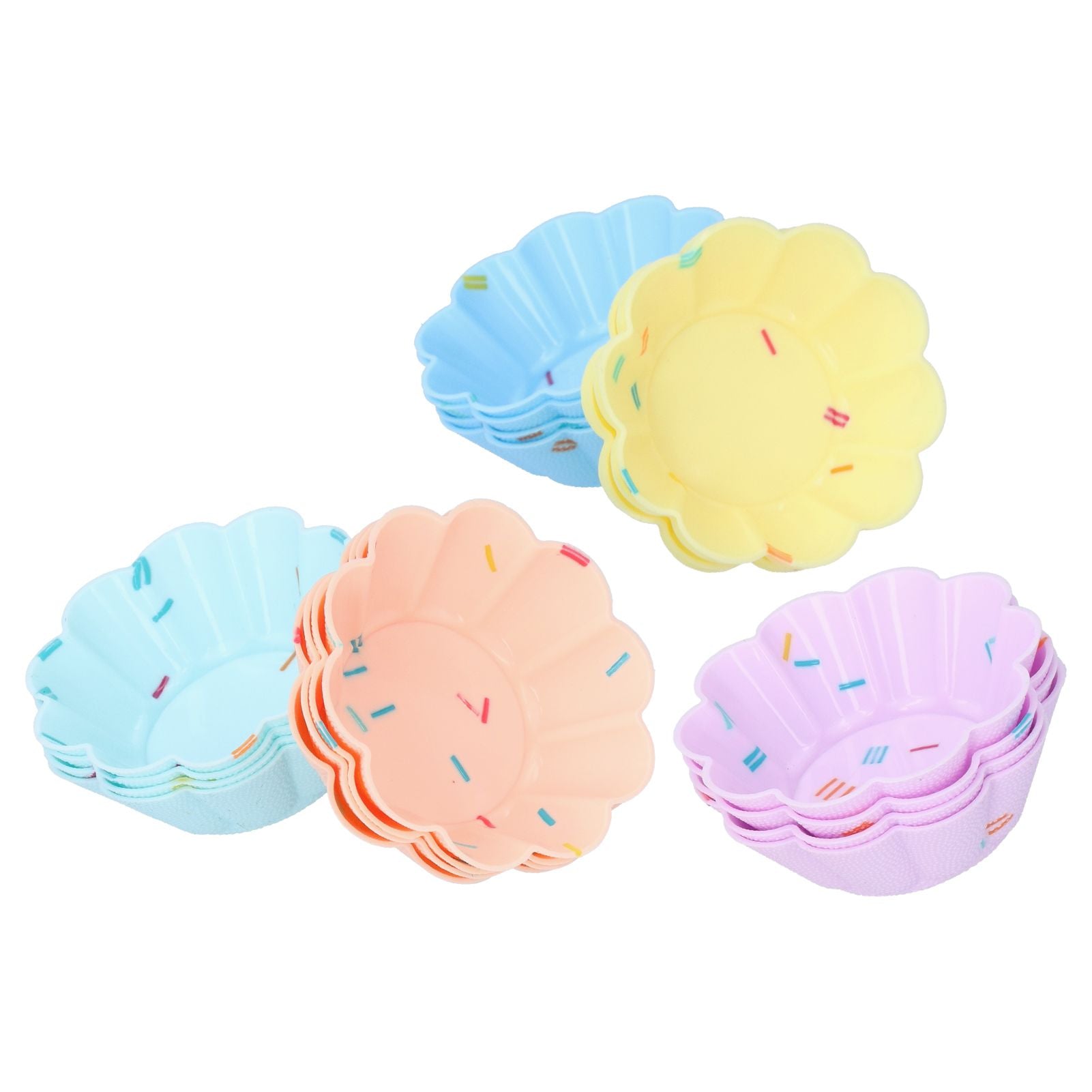 20Pcs Small Cake Cup Baking Mold Reusable Easy Clean Silicone Mini Cupcake Holders10 Petal Flower Set V1294-YM0523-3118210304411