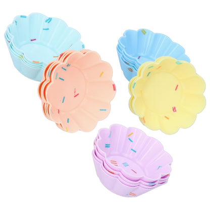 20Pcs Small Cake Cup Baking Mold Reusable Easy Clean Silicone Mini Cupcake Holders10 Petal Flower Set V1294-YM0523-3118210304411