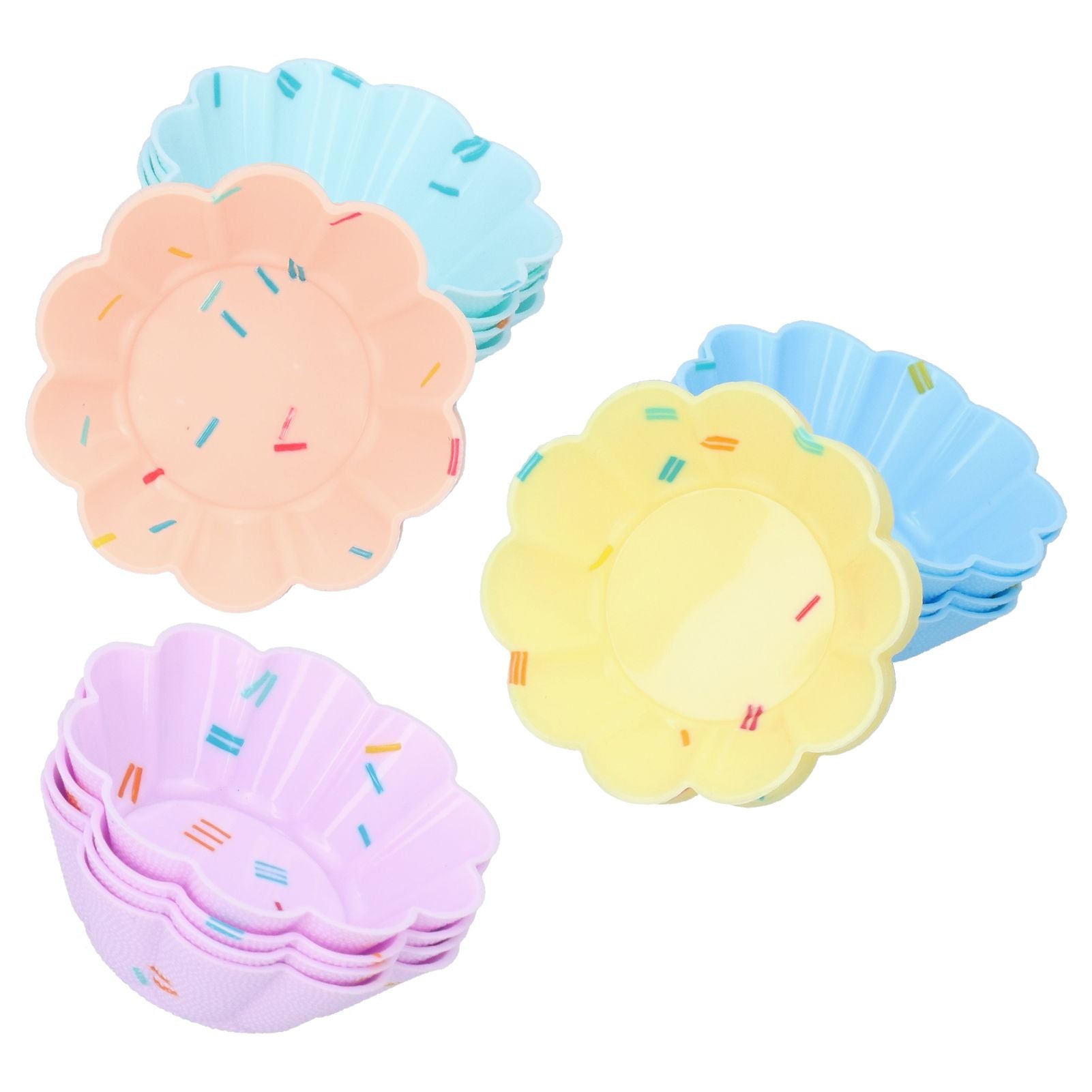 20Pcs Small Cake Cup Baking Mold Reusable Easy Clean Silicone Mini Cupcake Holders10 Petal Flower Set V1294-YM0523-3118210304411