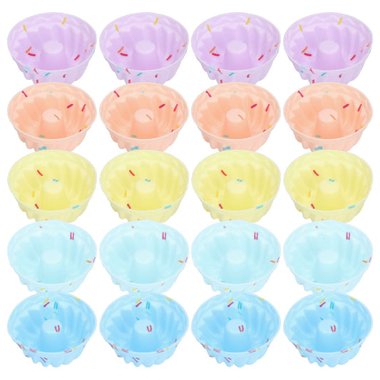 20Pcs Small Cake Cup Baking Mold Reusable Easy Clean Silicone Mini Cupcake HoldersThread Set V1294-YM0523-3118210304412
