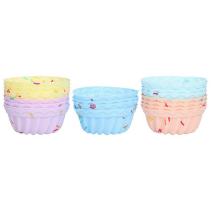 20Pcs Small Cake Cup Baking Mold Reusable Easy Clean Silicone Mini Cupcake HoldersThread Set V1294-YM0523-3118210304412