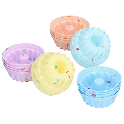 20Pcs Small Cake Cup Baking Mold Reusable Easy Clean Silicone Mini Cupcake HoldersThread Set V1294-YM0523-3118210304412