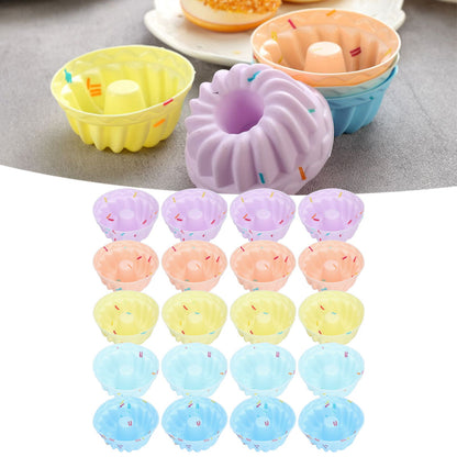 20Pcs Small Cake Cup Baking Mold Reusable Easy Clean Silicone Mini Cupcake HoldersThread Set V1294-YM0523-3118210304412