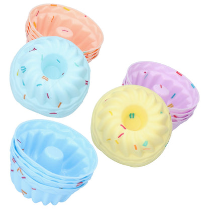 20Pcs Small Cake Cup Baking Mold Reusable Easy Clean Silicone Mini Cupcake HoldersThread Set V1294-YM0523-3118210304412