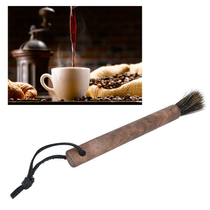 Coffee Grinder Cleaning Brush Wood Handle Natural Bristles Coffee Grinder Brush for Home Kitchen V1294-YM0523-3118210304911