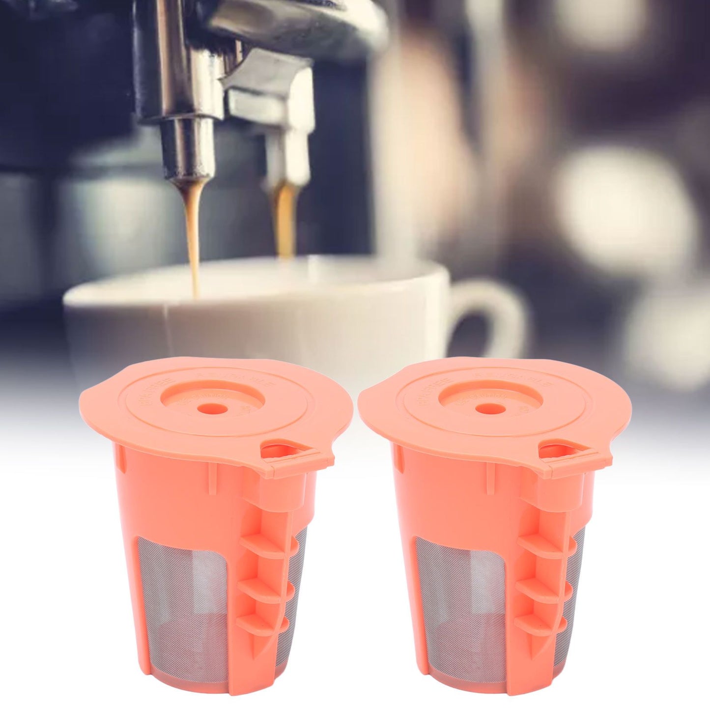 2Pcs Refillable Coffee Filter Cup Reusable Coffee Capsule Cup for 2.0 K200 K300 K350 K360 K400 Red V1294-YM0523-3118210305211