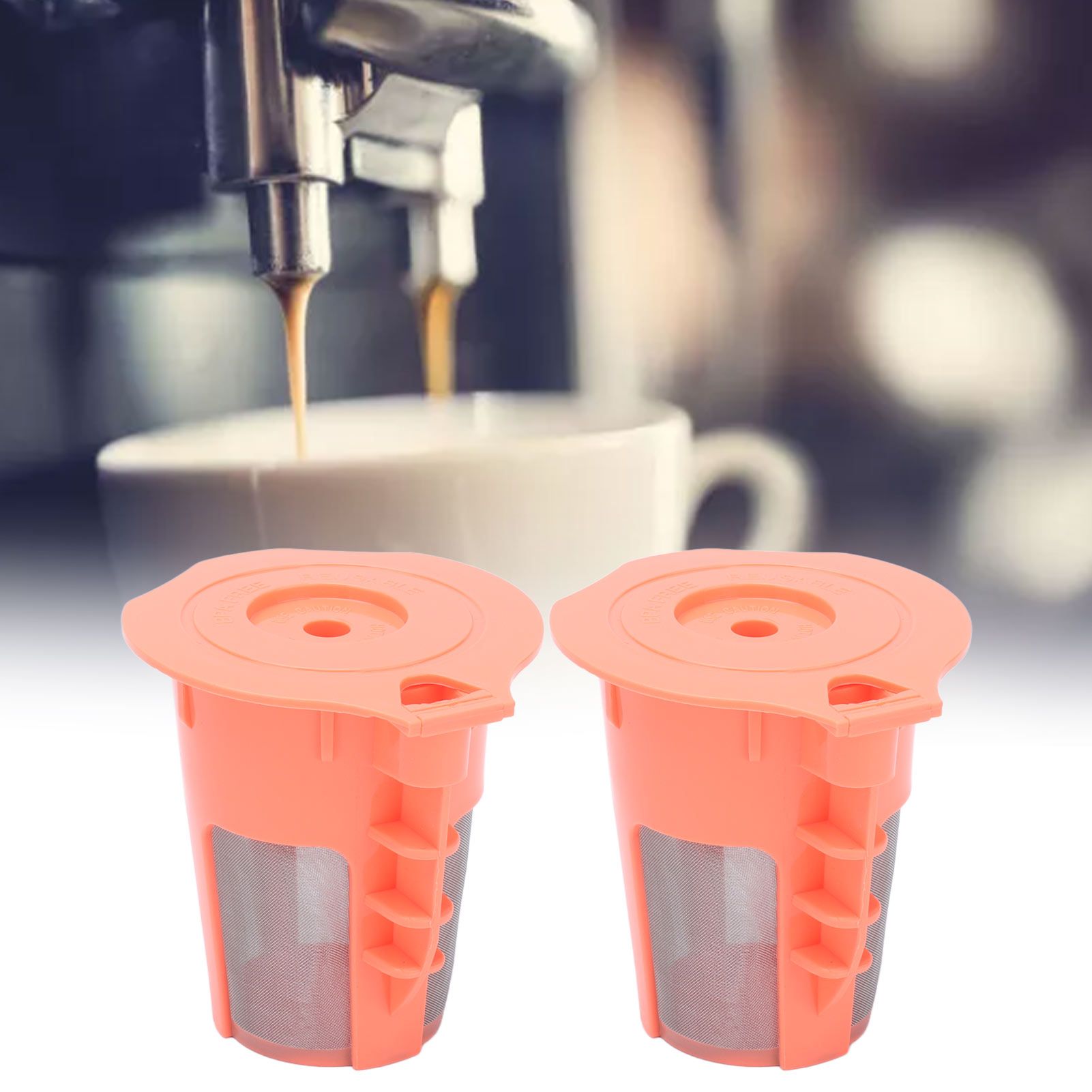 2Pcs Refillable Coffee Filter Cup Reusable Coffee Capsule Cup for 2.0 K200 K300 K350 K360 K400 Red V1294-YM0523-3118210305211