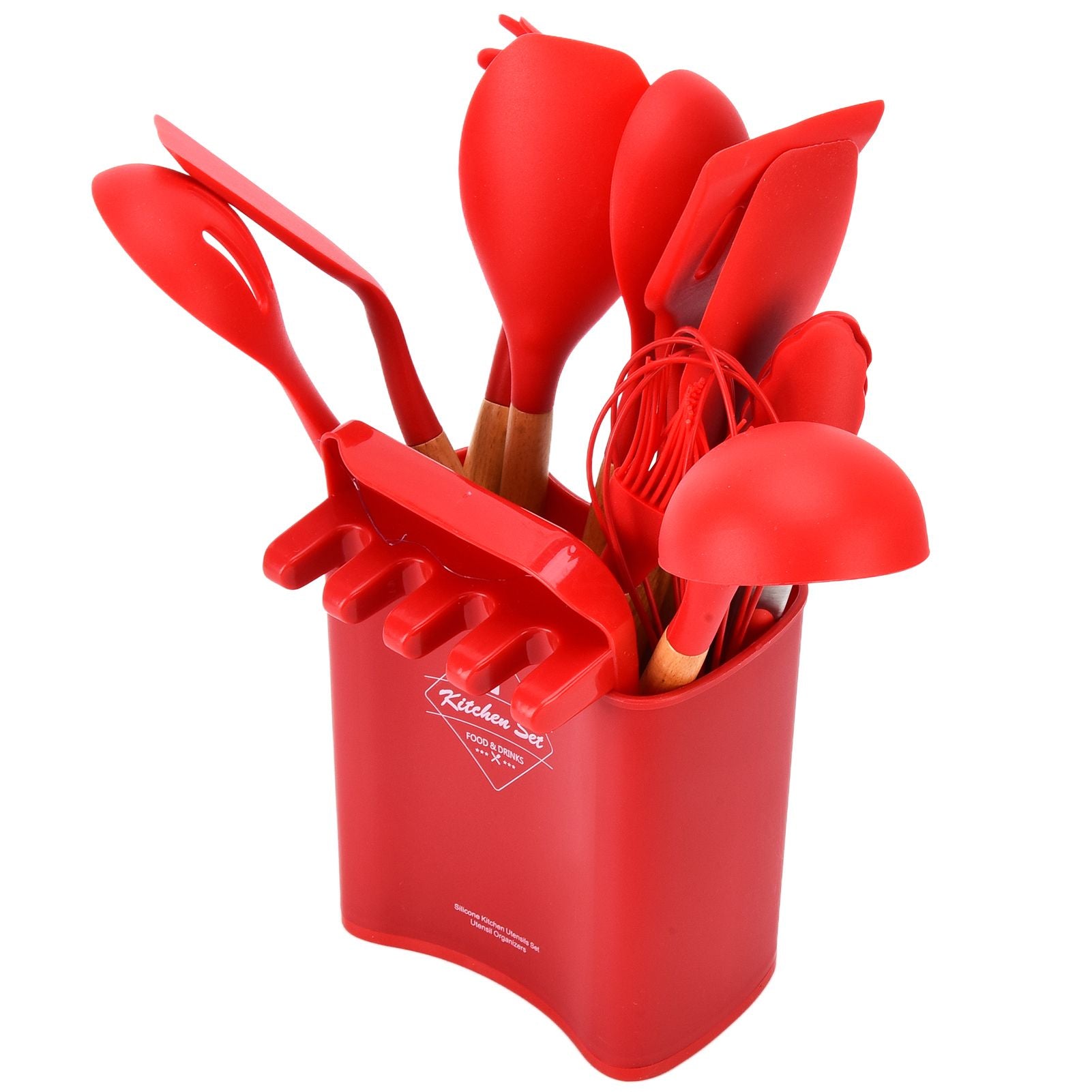 13Pcs Silicone Cooking Utensils Set Non Stick Spatula Shovel Wooden Handle Cooking Tools Set Kitchen Supplies V1294-YM0523-3118210305811