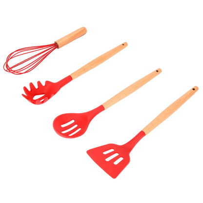 13Pcs Silicone Cooking Utensils Set Non Stick Spatula Shovel Wooden Handle Cooking Tools Set Kitchen Supplies V1294-YM0523-3118210305811