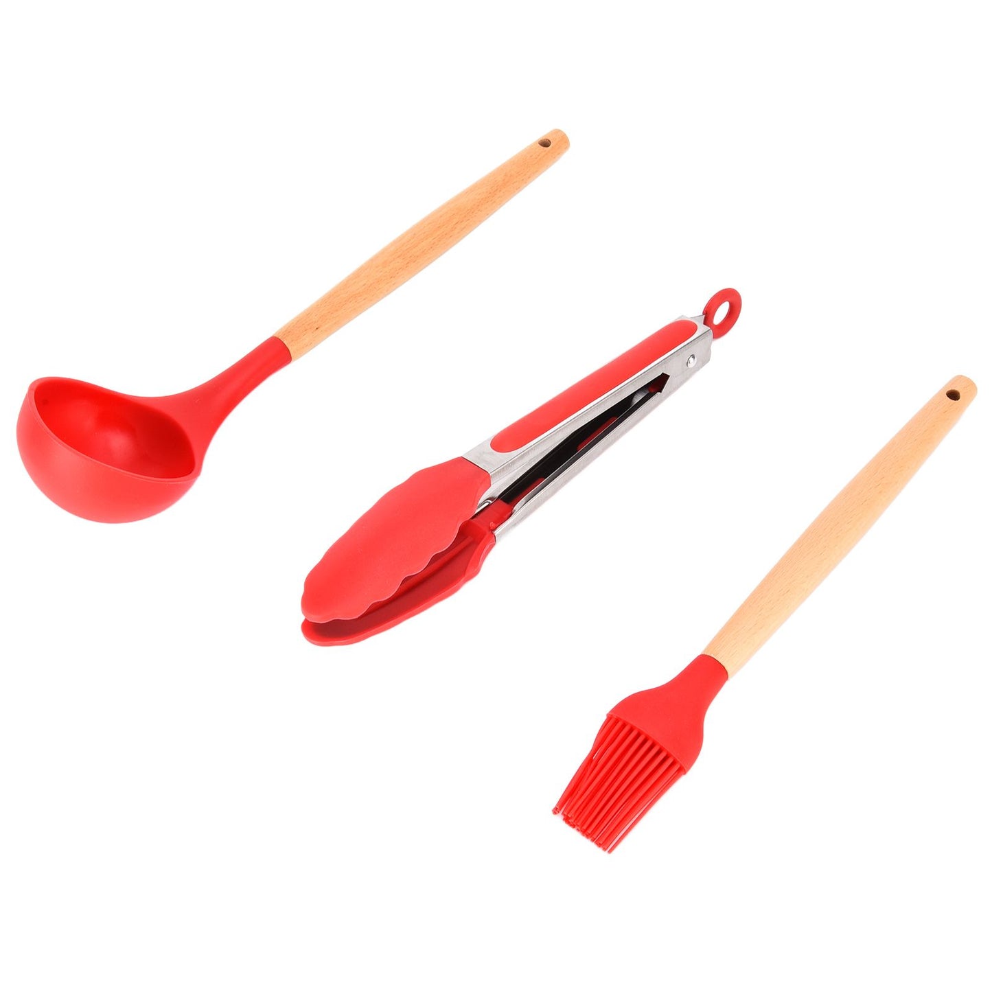 13Pcs Silicone Cooking Utensils Set Non Stick Spatula Shovel Wooden Handle Cooking Tools Set Kitchen Supplies V1294-YM0523-3118210305811