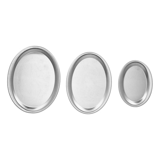 3pcs Stainless Steel Dessert Tray Mirror Polishing Process Snack Jewelry Display TraySilver V1294-YM0523-3118210306012