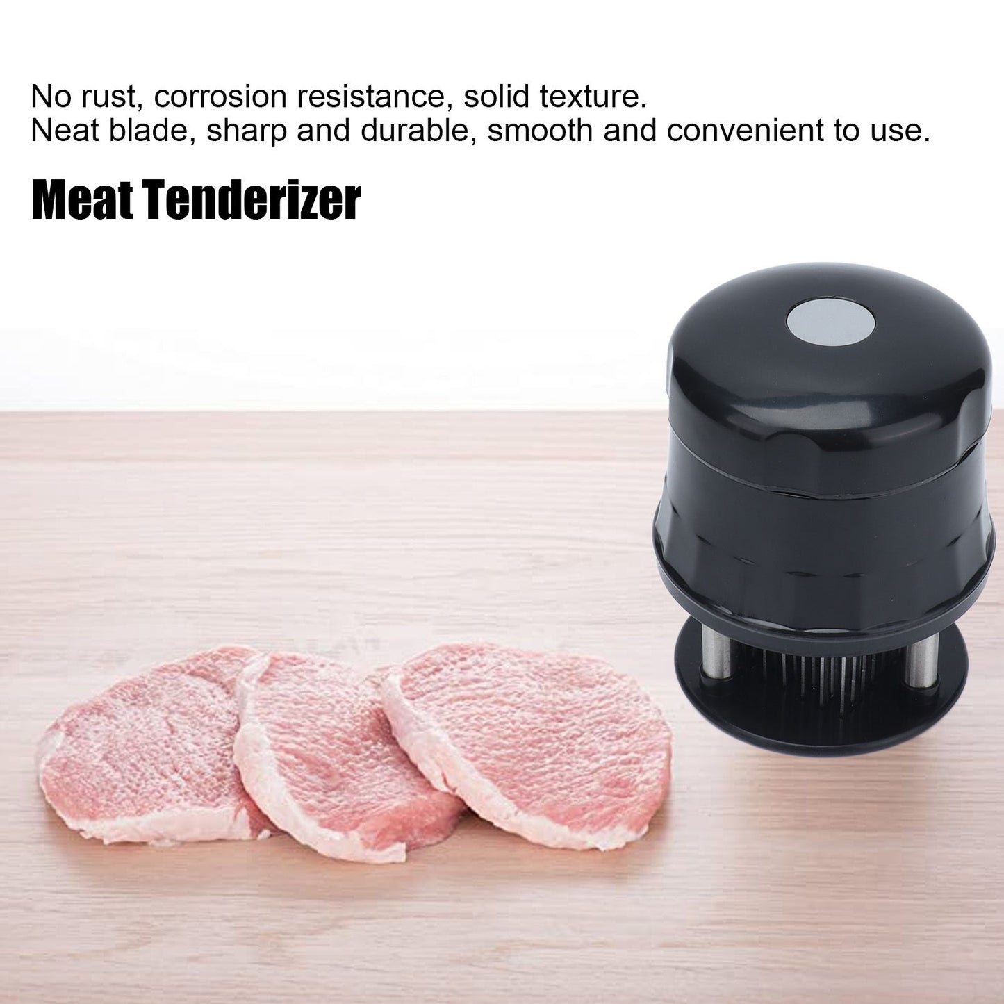 Meat Tenderizer Stainless Steel Ultra Thin Needle Blades Kitchen Cooking Tool with Protective Cover for V1294-YM0523-3118210306211