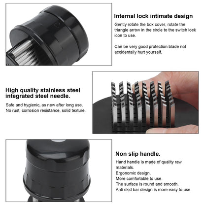 Meat Tenderizer Stainless Steel Ultra Thin Needle Blades Kitchen Cooking Tool with Protective Cover for V1294-YM0523-3118210306211