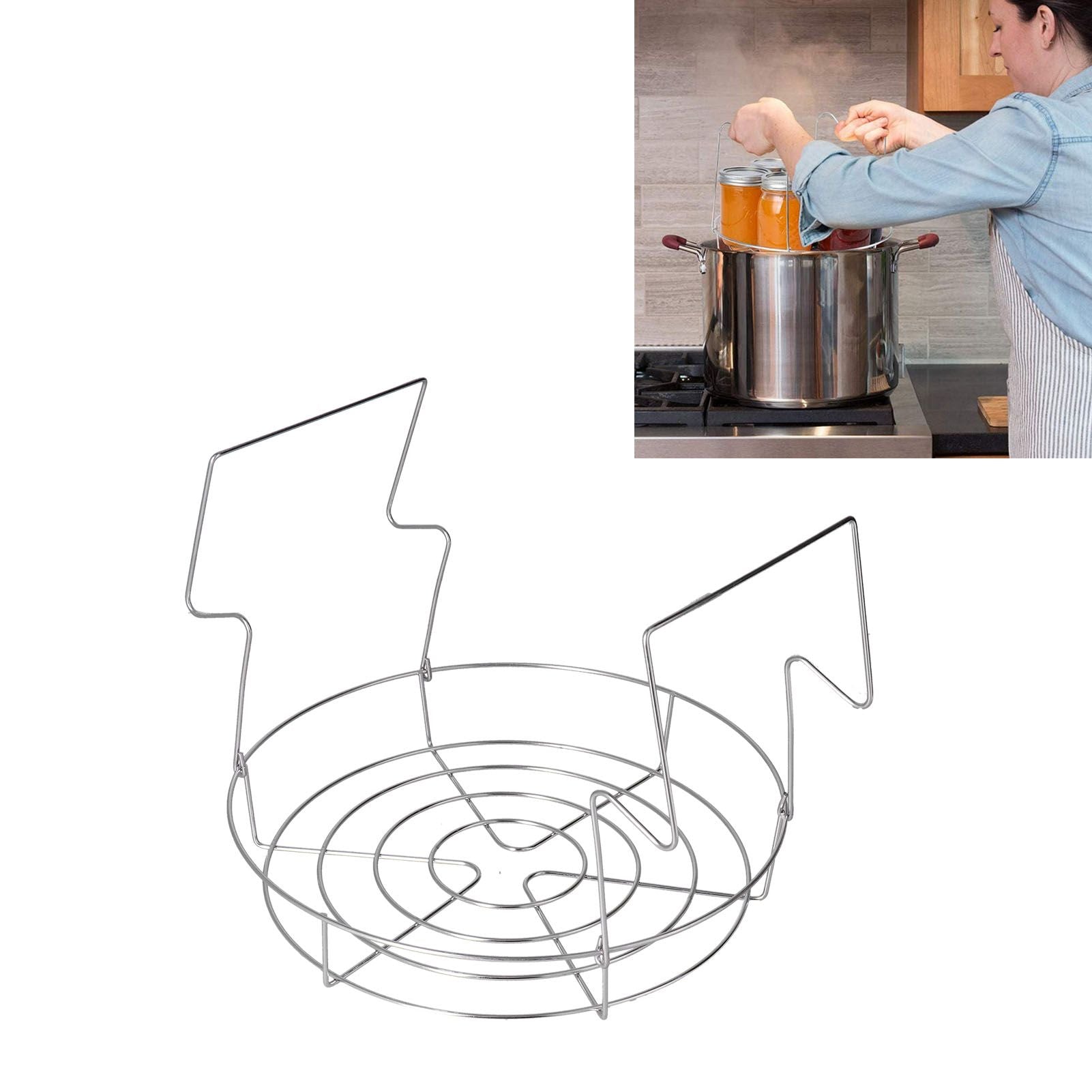 Stainless Steel Canning Rack Anti Rust Anti Scalding Foldable Contoured Steel Handles Rack V1294-YM0523-3118210306311