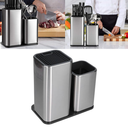 2 in 1 Knife Holder with Cutting Board Organizer Stainless Steel Kitchen Storage Accessory V1294-YM0523-3118210306411