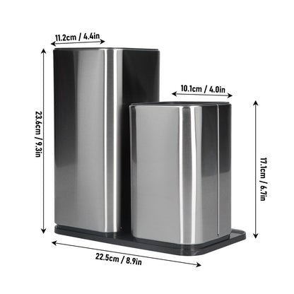 2 in 1 Knife Holder with Cutting Board Organizer Stainless Steel Kitchen Storage Accessory V1294-YM0523-3118210306411