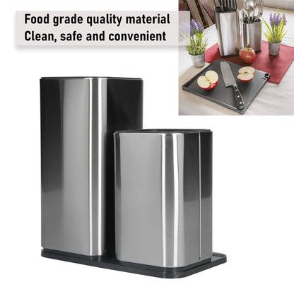 2 in 1 Knife Holder with Cutting Board Organizer Stainless Steel Kitchen Storage Accessory V1294-YM0523-3118210306411