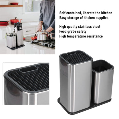 2 in 1 Knife Holder with Cutting Board Organizer Stainless Steel Kitchen Storage Accessory V1294-YM0523-3118210306411