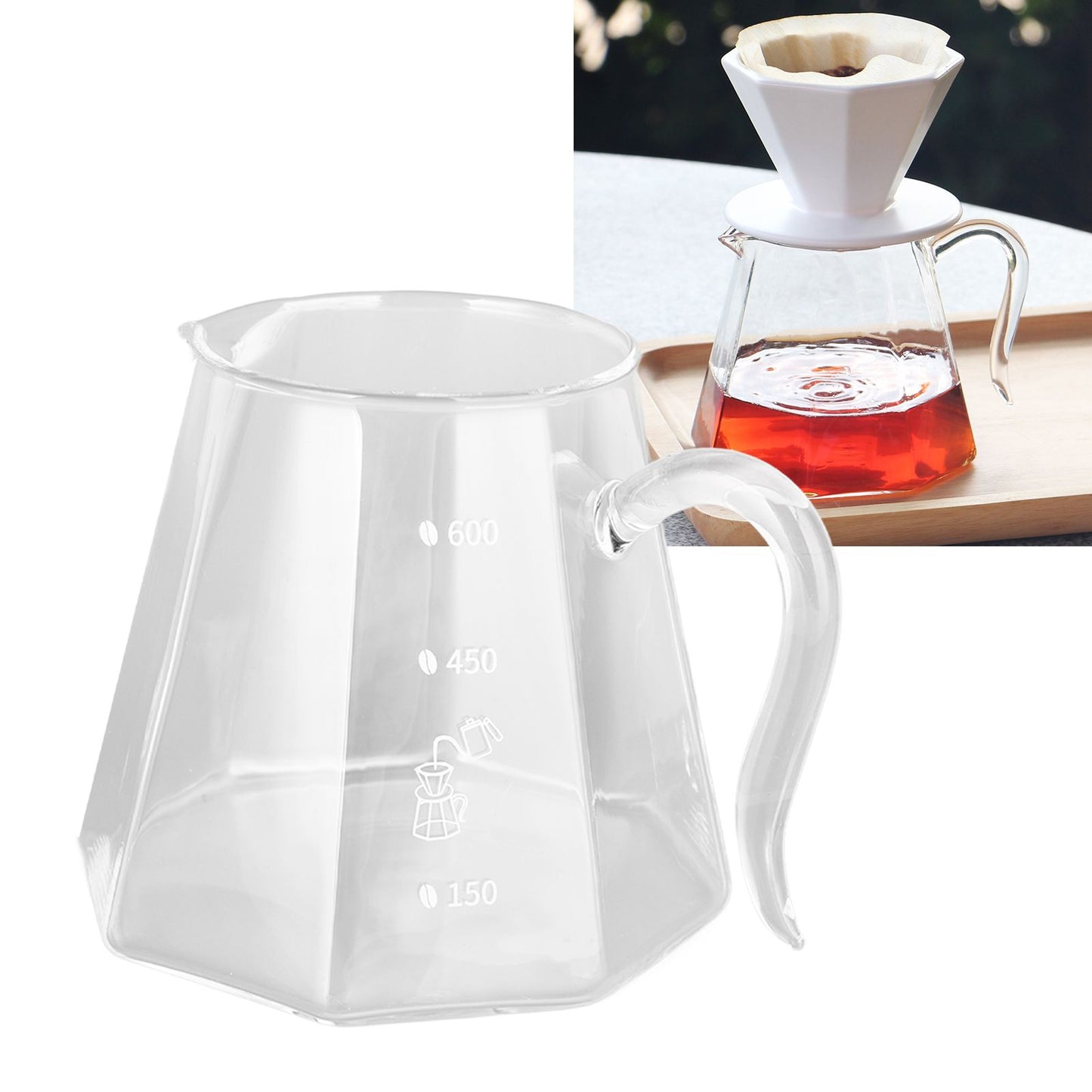 600ml Hand Drip Coffee Glass Cup with Unique Eagle Beak Handles for Making Coffee V1294-YM0523-3118210307211