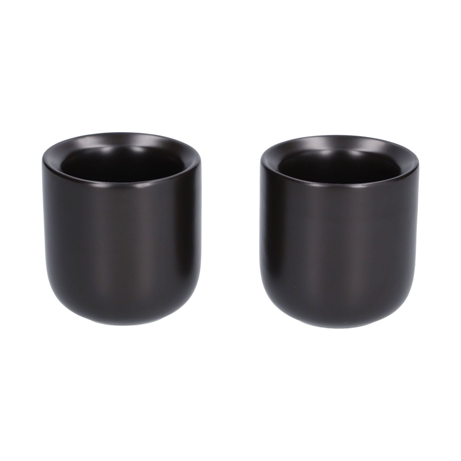 2Pcs Bevel Ceramic Coffee Cup 100ml Thickened Hand Made Coffee Mug for Home Office RestaurantMatte Black V1294-YM0523-3118210307311