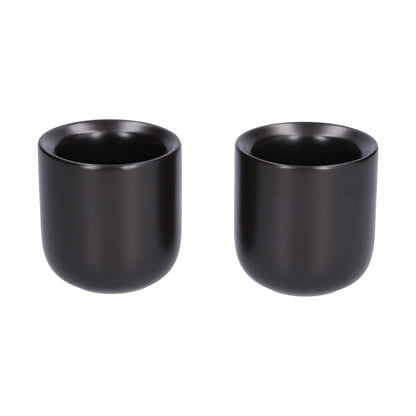 2Pcs Bevel Ceramic Coffee Cup 100ml Thickened Hand Made Coffee Mug for Home Office RestaurantMatte Black V1294-YM0523-3118210307311