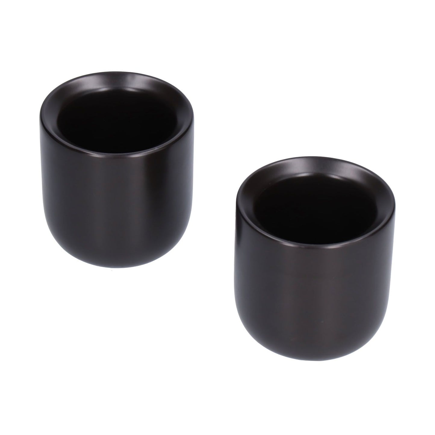 2Pcs Bevel Ceramic Coffee Cup 100ml Thickened Hand Made Coffee Mug for Home Office RestaurantMatte Black V1294-YM0523-3118210307311