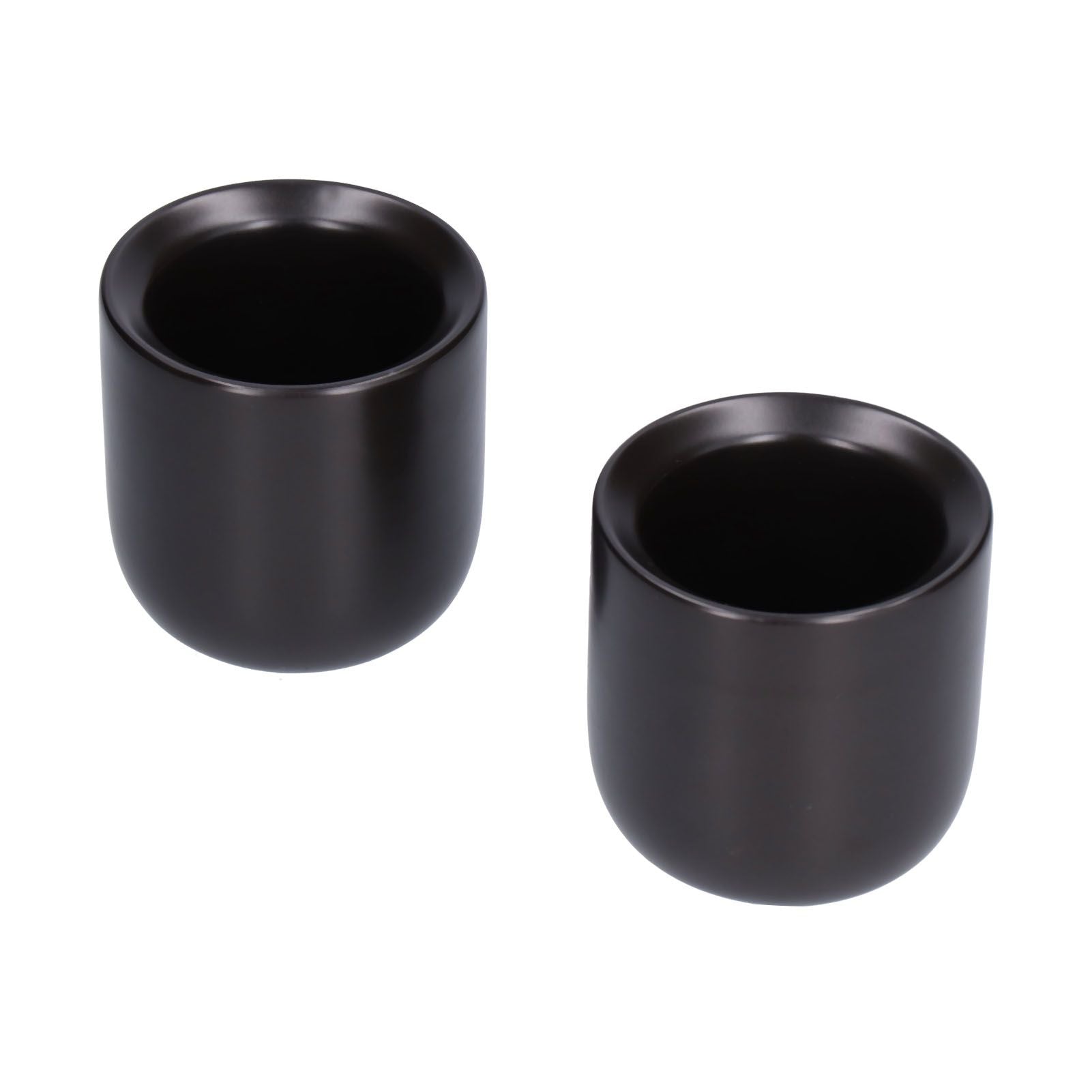 2Pcs Bevel Ceramic Coffee Cup 100ml Thickened Hand Made Coffee Mug for Home Office RestaurantMatte Black V1294-YM0523-3118210307311