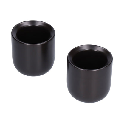 2Pcs Bevel Ceramic Coffee Cup 100ml Thickened Hand Made Coffee Mug for Home Office RestaurantMatte Black V1294-YM0523-3118210307311