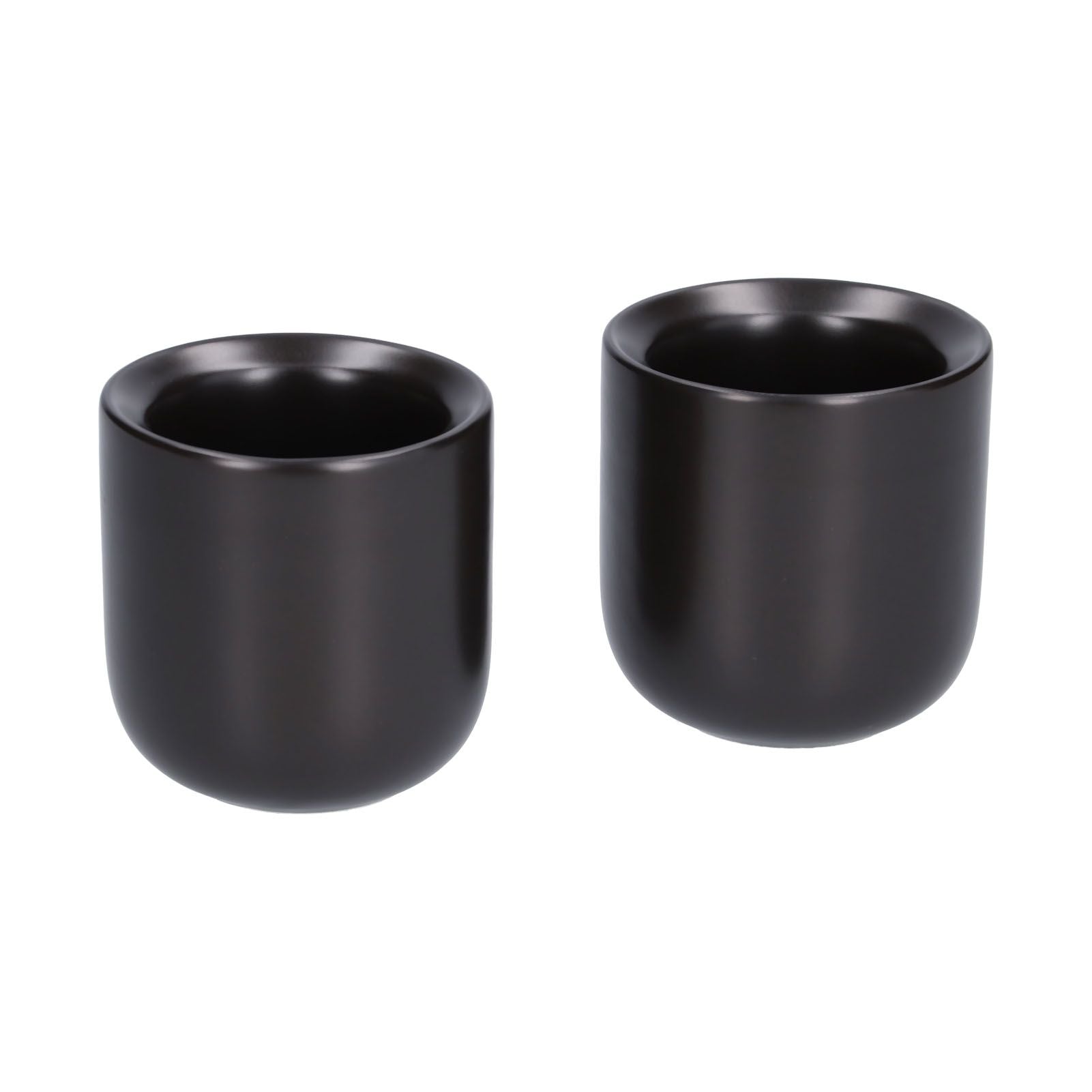 2Pcs Bevel Ceramic Coffee Cup 100ml Thickened Hand Made Coffee Mug for Home Office RestaurantMatte Black V1294-YM0523-3118210307311