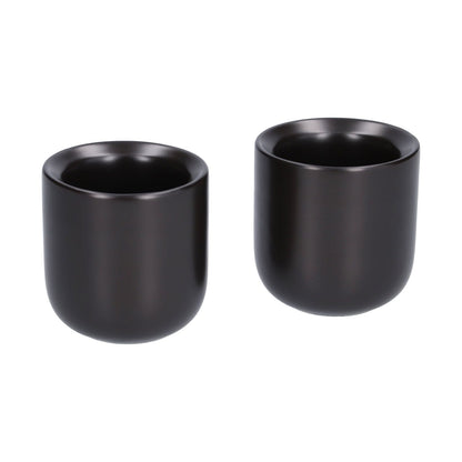 2Pcs Bevel Ceramic Coffee Cup 100ml Thickened Hand Made Coffee Mug for Home Office RestaurantMatte Black V1294-YM0523-3118210307311