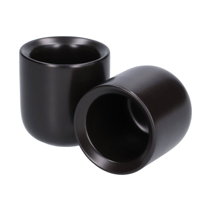 2Pcs Bevel Ceramic Coffee Cup 100ml Thickened Hand Made Coffee Mug for Home Office RestaurantMatte Black V1294-YM0523-3118210307311