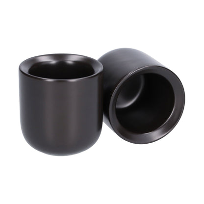 2Pcs Bevel Ceramic Coffee Cup 100ml Thickened Hand Made Coffee Mug for Home Office RestaurantMatte Black V1294-YM0523-3118210307311