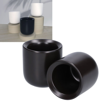 2Pcs Bevel Ceramic Coffee Cup 100ml Thickened Hand Made Coffee Mug for Home Office RestaurantMatte Black V1294-YM0523-3118210307311