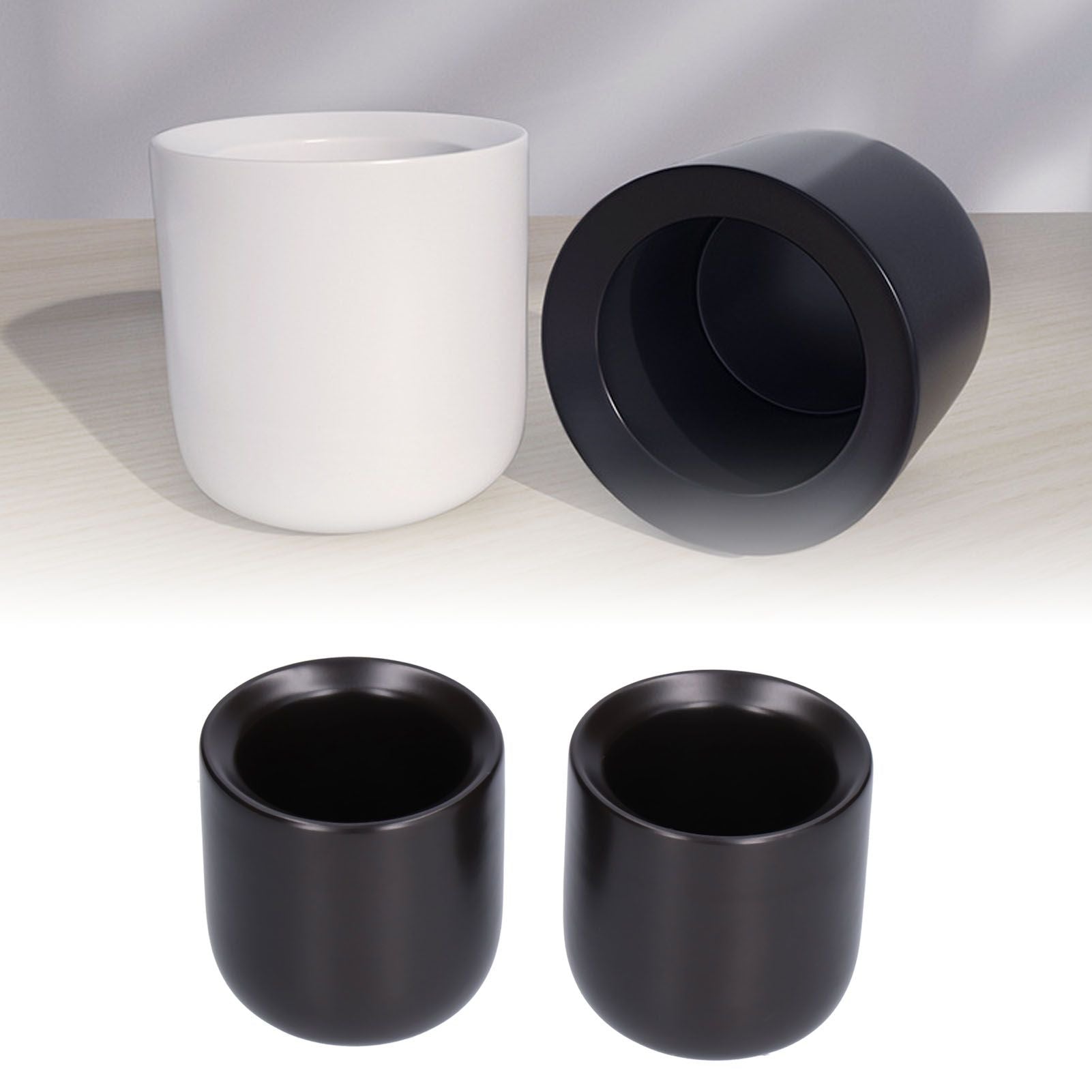 2Pcs Bevel Ceramic Coffee Cup 100ml Thickened Hand Made Coffee Mug for Home Office RestaurantMatte Black V1294-YM0523-3118210307311