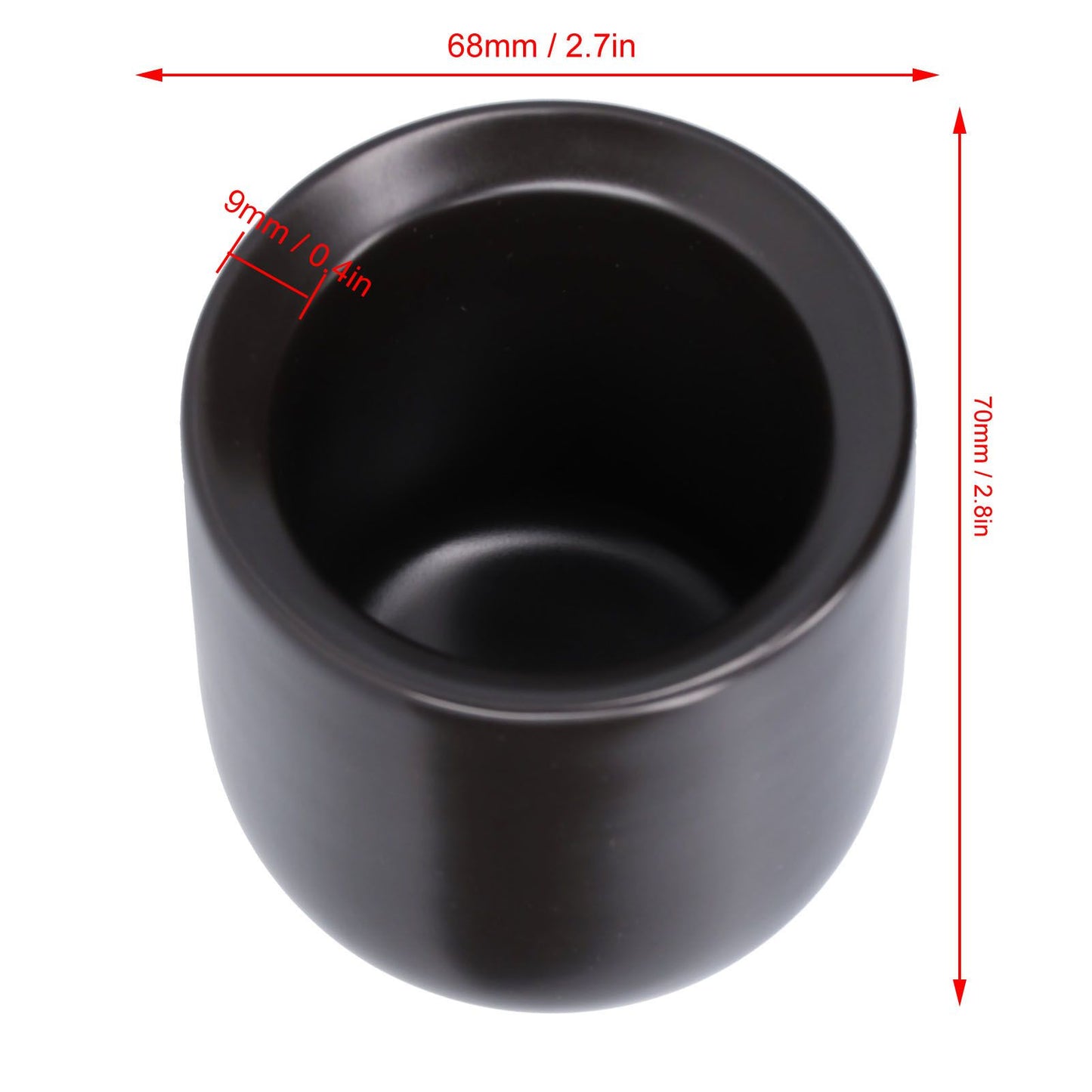 2Pcs Bevel Ceramic Coffee Cup 100ml Thickened Hand Made Coffee Mug for Home Office RestaurantMatte Black V1294-YM0523-3118210307311
