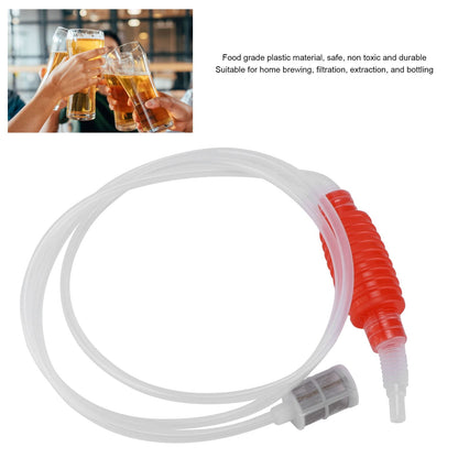Homebrew Siphon Hose Manual Soft Plastic Syphon Tube Wine Beer Making Brewing Equipment ToolRed V1294-YM0523-3118210307411