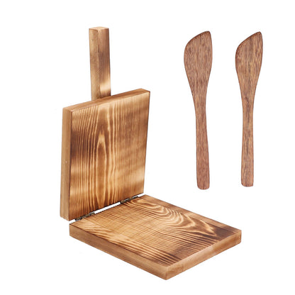 Tortilla Press Wood Multifunction Nonslip Wooden Handle Fine Workmanship Dough Pressing Tool V1294-YM0523-3118210307511