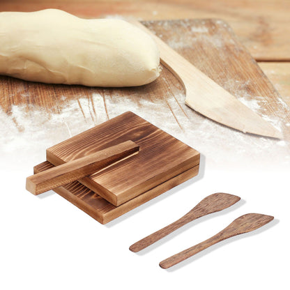 Tortilla Press Wood Multifunction Nonslip Wooden Handle Fine Workmanship Dough Pressing Tool V1294-YM0523-3118210307511