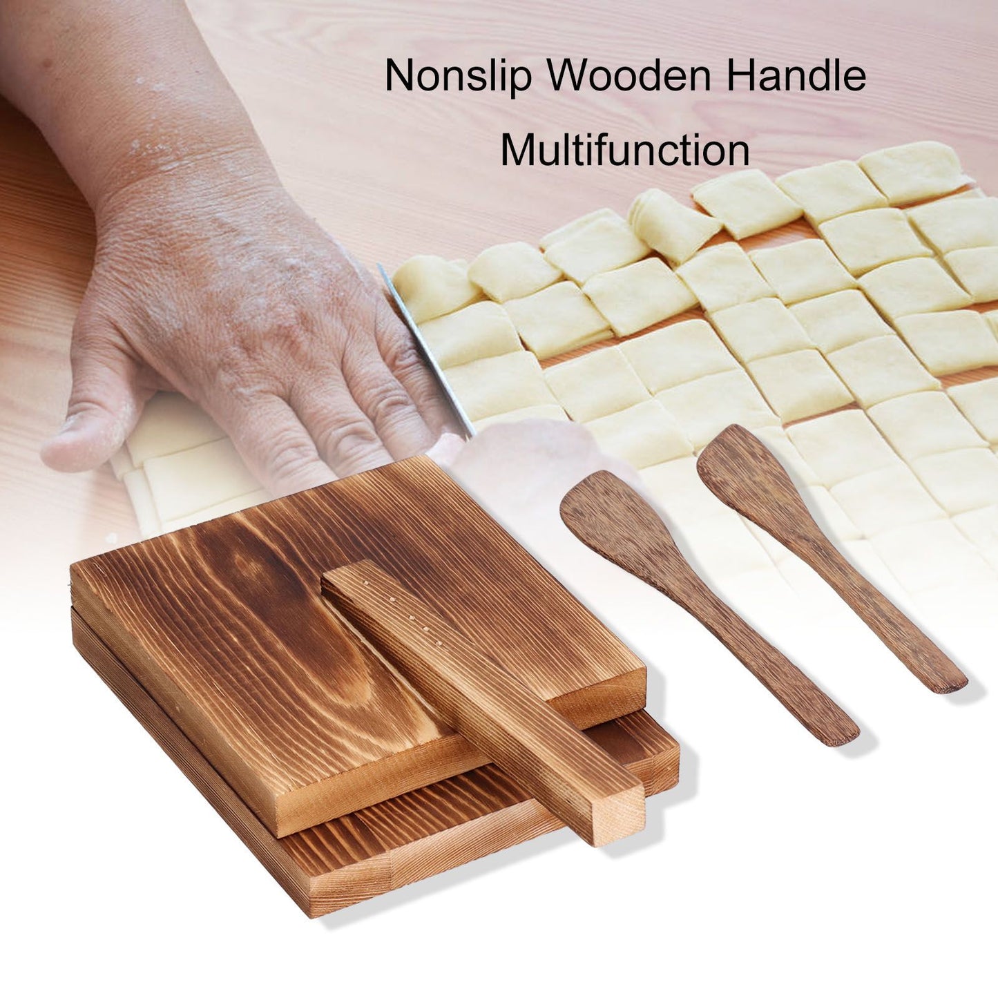 Tortilla Press Wood Multifunction Nonslip Wooden Handle Fine Workmanship Dough Pressing Tool V1294-YM0523-3118210307511