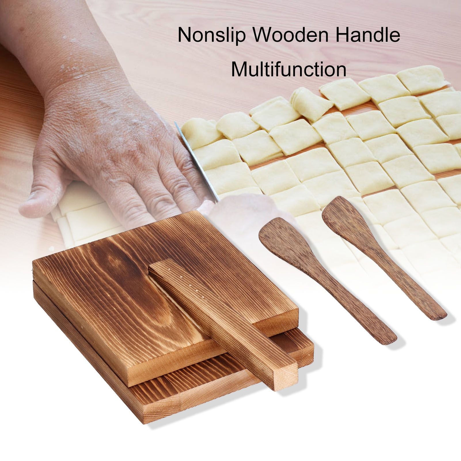Tortilla Press Wood Multifunction Nonslip Wooden Handle Fine Workmanship Dough Pressing Tool V1294-YM0523-3118210307511