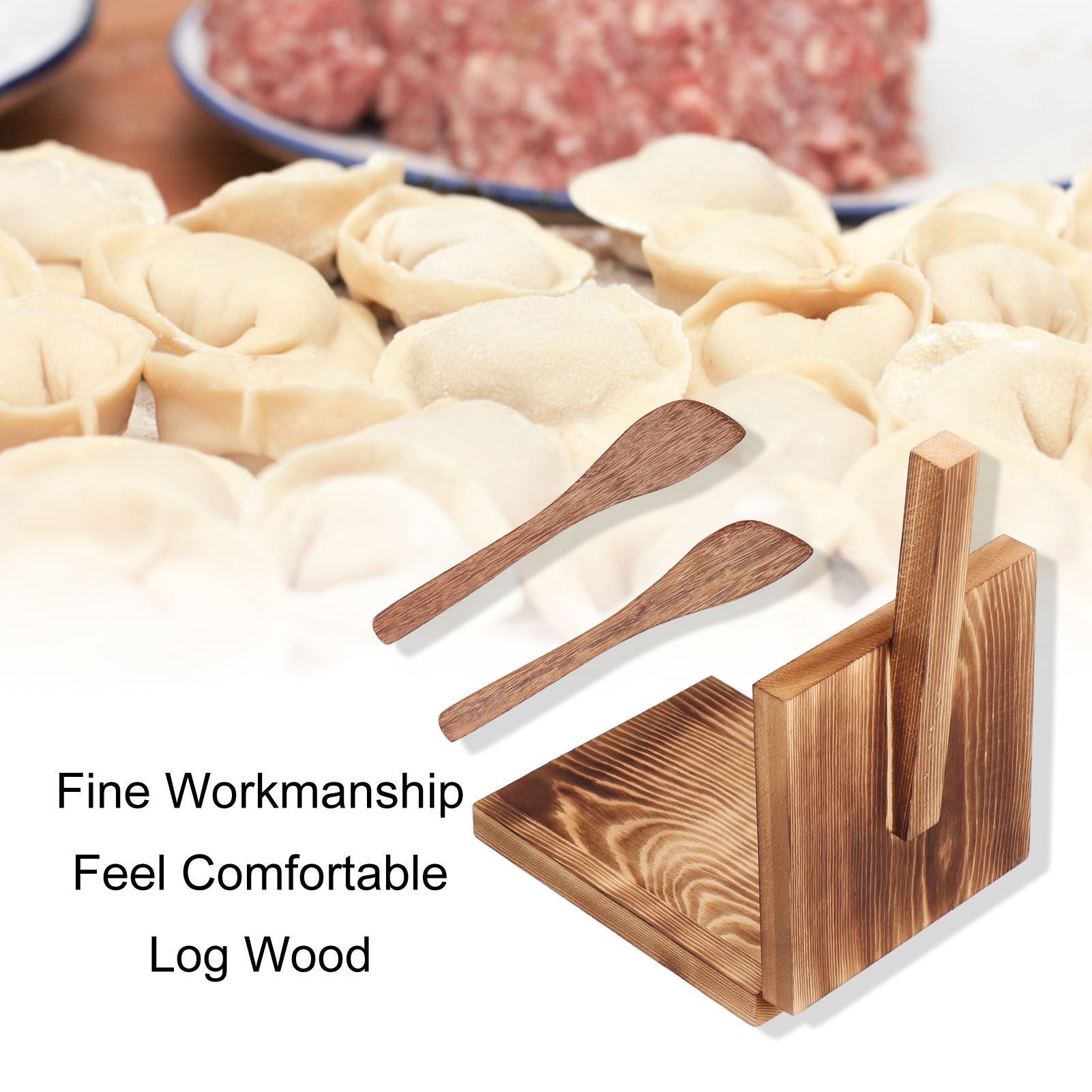 Tortilla Press Wood Multifunction Nonslip Wooden Handle Fine Workmanship Dough Pressing Tool V1294-YM0523-3118210307511