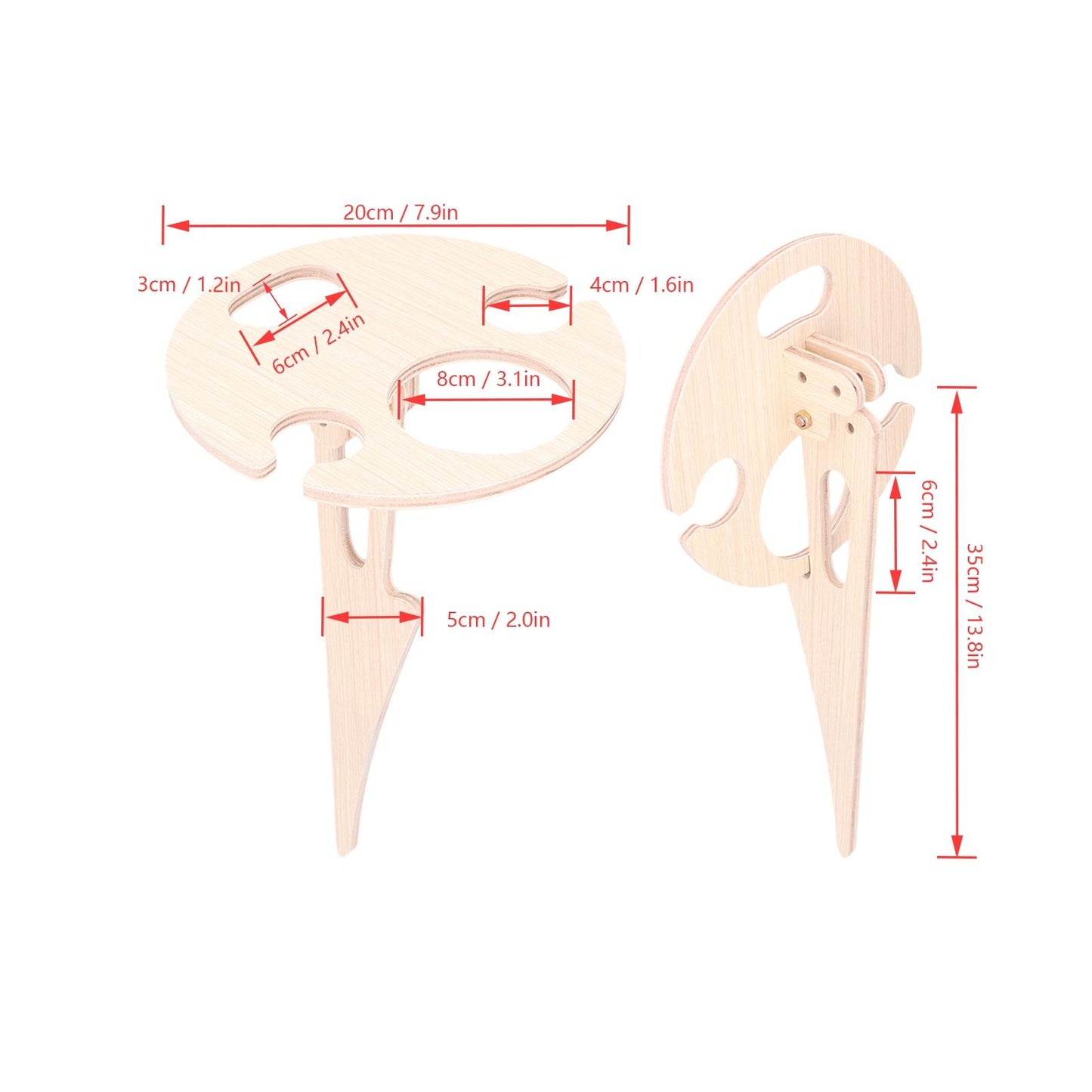 Wine Table Environmental Friendly Wooden Products Round Shape Collapsible Outdoor Wine Table V1294-YM0523-3118210307611