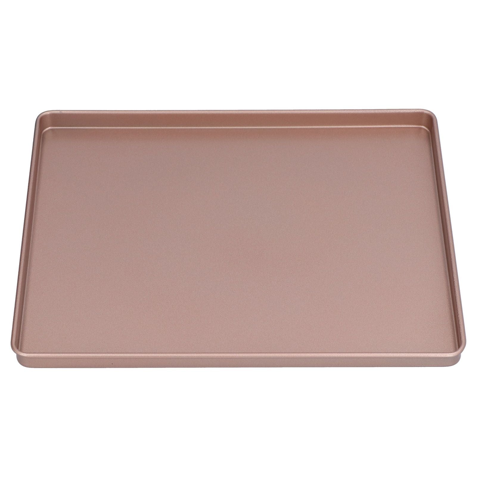 Multifunctional Baking Pan Rose Gold Non Stick Pizza Bread Bakeware Carbon Steel Rectangle Baking Tray V1294-YM0523-3118210308611